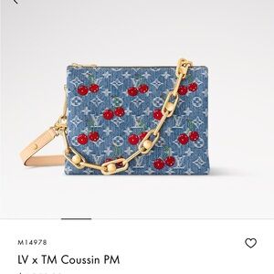 Louis Vuitton Coussin PM LV X Murakami Denim Cherry Crossbody Bag